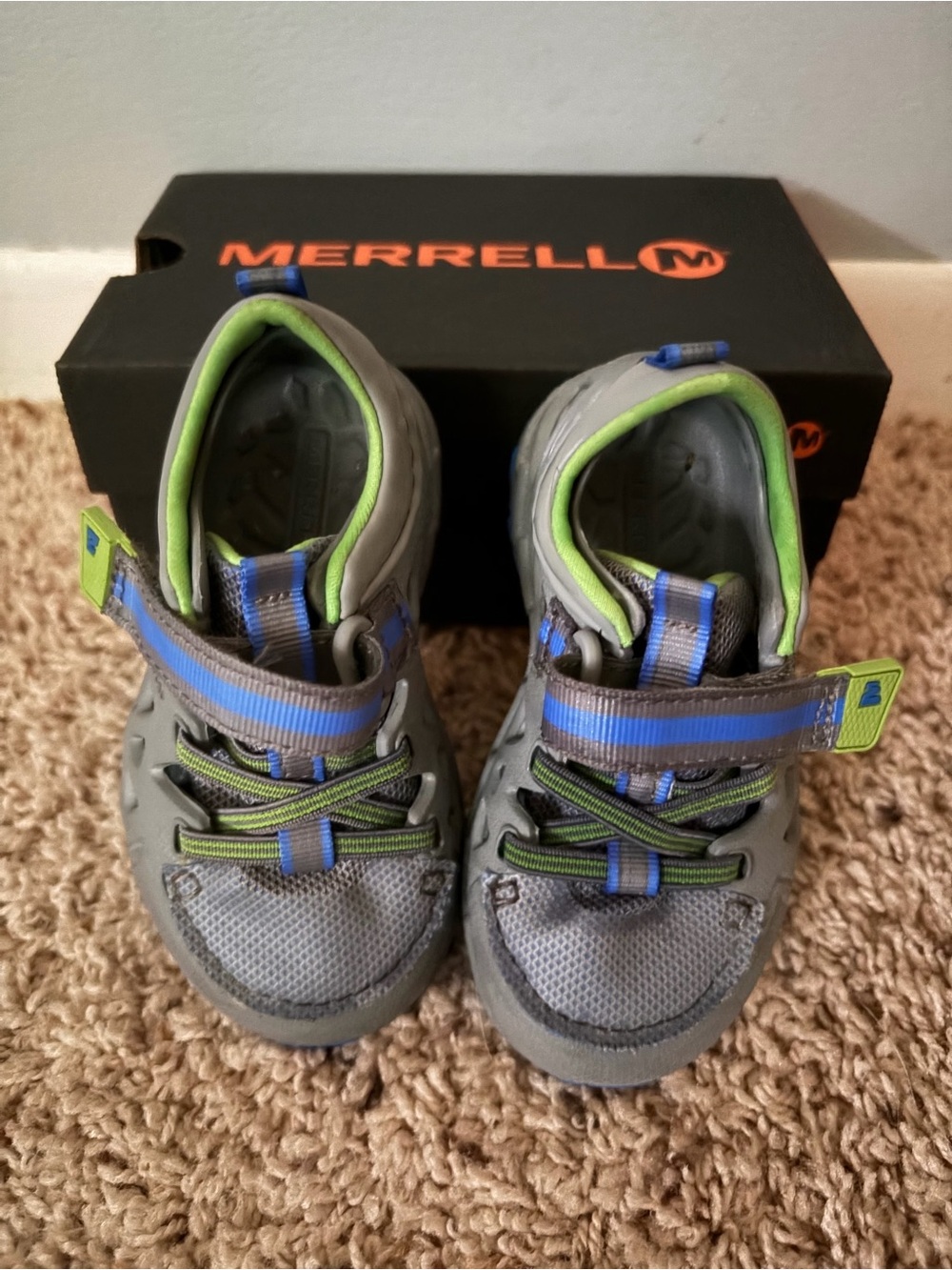 Merrell Kids Gray, Blue and Green Active Sneakers